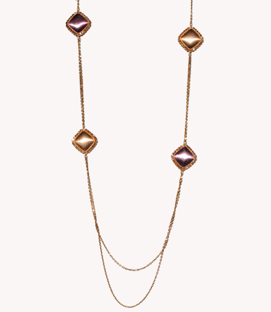 Purple gold, rosé gold & yellow gold Artur Scholl necklace | Statement Jewels