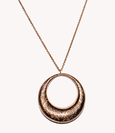 Rosé gold Artur Scholl disc-shaped pendant and chain | Statement Jewels