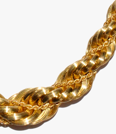 Yellow gold 'twisted rope' '60s Italian set | Statement Jewels
