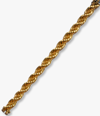 Yellow gold 'twisted rope' '60s Italian set | Statement Jewels