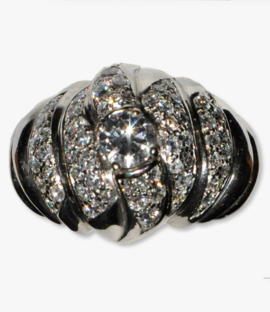 Platinum 1950s/60s ring with around 3 carats of diamonds | Statement Jewels