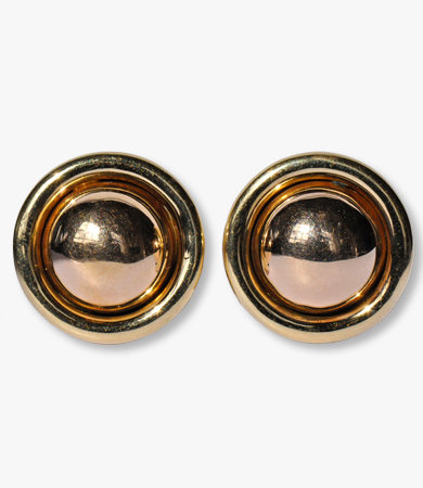 A pair of rosé and yellow gold '50s earrings | Statement Jewels