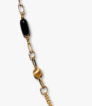 Yellow gold and onyx necklace by Homen | Statement Jewels