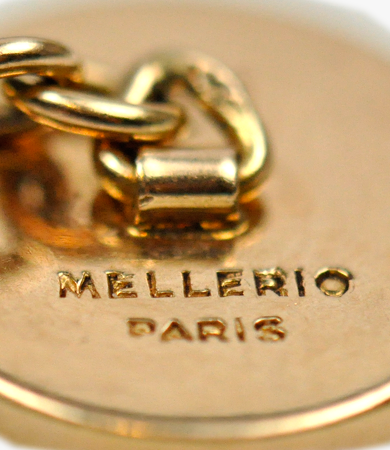 Yellow gold bamboo motif Mellerio cufflinks | Statement Jewels