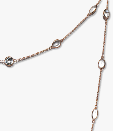 Rosé gold Artur Scholl necklace with white topaz | Statement Jewels