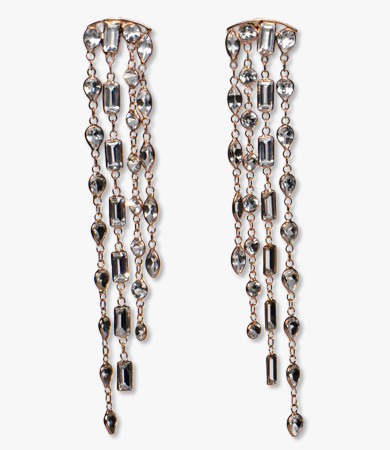 Rosé gold and white topaz Artur Scholl earrings | Statement Jewels