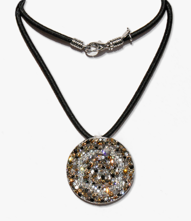 White gold Artur Scholl pendant with white, black & champagne diamonds | Statement Jewels